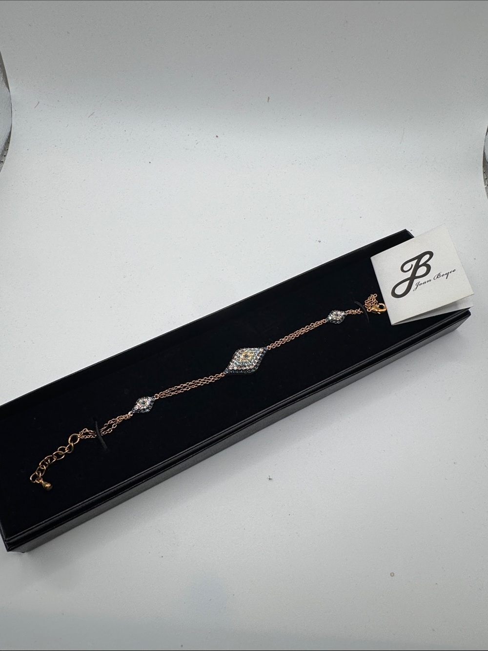 Joan Boyce Rose Gold Crystal Link Bracelet